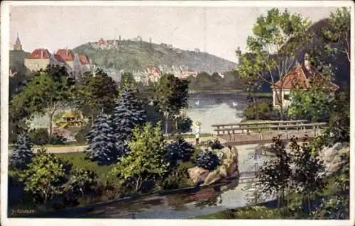 Künstler Ak Durst, J., Tübingen am Neckar, Anlagensee, Österberg