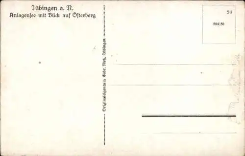 Künstler Ak Durst, J., Tübingen am Neckar, Anlagensee, Österberg