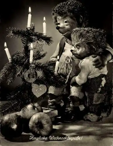 Ak Mecki der Igel, Frohe Weihnachten, Tannenbaum
