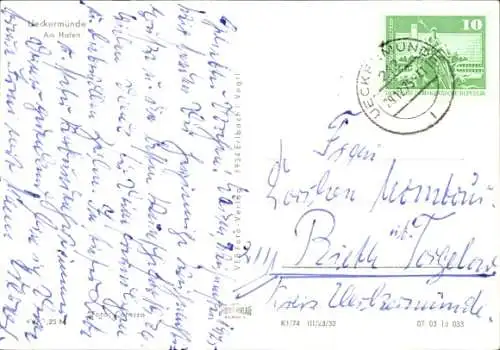 Ak Ueckermünde Mecklenburg Vorpommern, Am Hafen