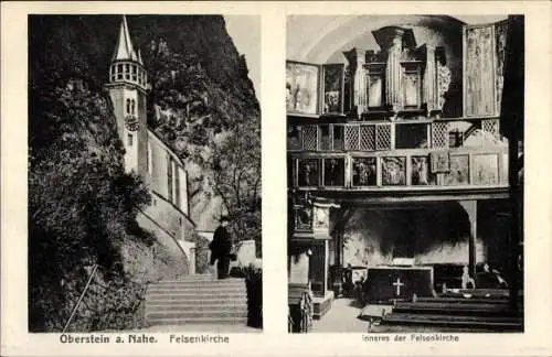 Ak Oberstein an der Nahe, Felsenkirche, Inneres der Felsenkirche, Orgel
