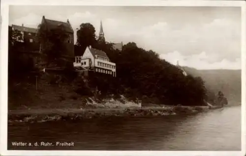 Ak Wetter Ruhr, Blick auf das Haus Freiheit am Wasser