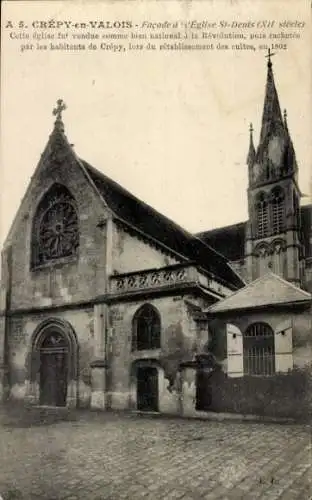 Ak Crépy en Valois Oise, Kirche St. Denis