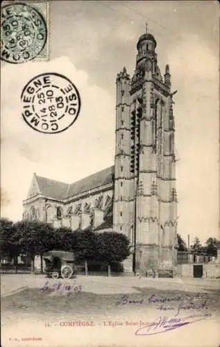 Ak Compiègne Oise, Kirche Saint Jacques