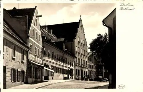 Ak Dachau in Oberbayern, Straßenpartie, Geschäft, Giebelhaus