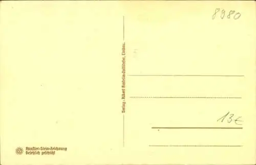 Steindruck Ak Lindau Bodensee, Leuchtturm, Segelboot
