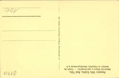 Ak Bad Tölz in Oberbayern, Pension Villa Emilia