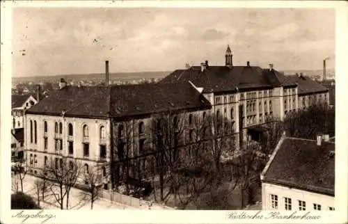 Ak Augsburg in Schwaben, Blick auf das Städtische Krankenhaus