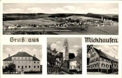 Ak Mickhausen  in Schwaben, Panorama, Kirche, Erholungsheim, Schloss, Altersheim