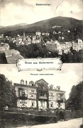 Ak Badenweiler im Schwarzwald, Gesamtansicht, Pension International