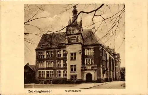 Ak Recklinghausen im Ruhrgebiet, Gymnasium