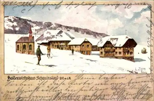 Künstler Litho Zorn, L., Freiburg im Breisgau, Haldenwirtshaus Schauinsland