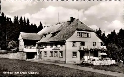 Ak Bonndorf im Schwarzwald, Glashütte, Gasthaus zum Kreuz