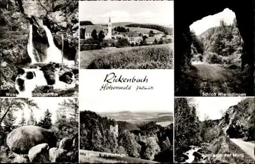 Ak Rickenbach im Hotzenwald, Wasserfall Strahlbrusch, Schloss Wieladingen, Solfeisen, Murg