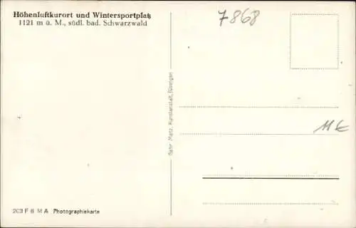 Ak Todtnau im Schwarzwald, Notschrei, Waldhotel