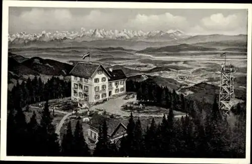 Ak Badenweiler im Schwarzwald, Hotel Hochblauen, Fahne