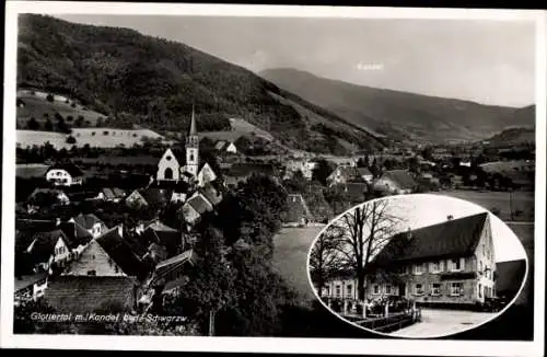 Ak Glottertal im Schwarzwald mit Kandel, Gasthaus u. Pension Zum Hirschen