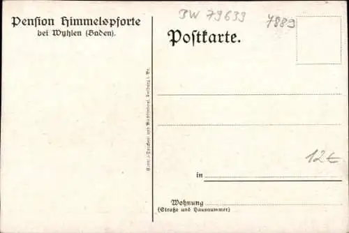 Ak Grenzach Wyhlen, Pension Himmelspforte