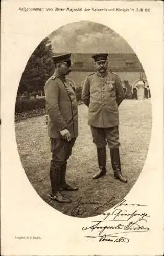 Ak Kaiser Wilhelm II., Generalfeldmarschall Paul von Hindenburg, Posen 1915