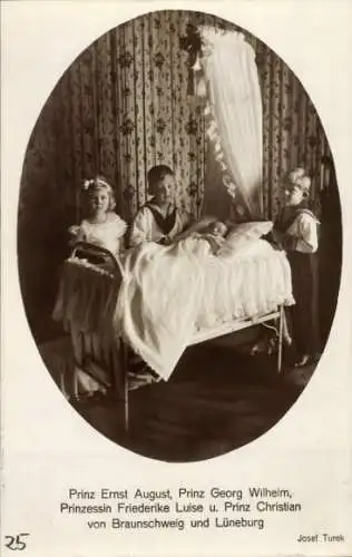 Ak Erbprinz Ernst August von Braunschweig, Prinz Georg Wilhelm, Friederike Luise, Christian