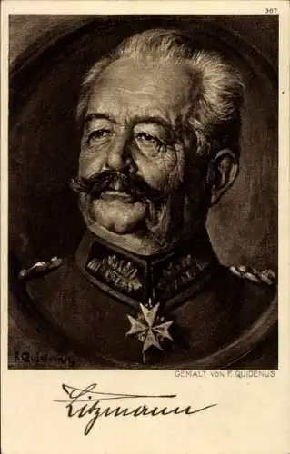 Künstler Ak Quidenus, Fritz, General Karl Litzmann, Portrait