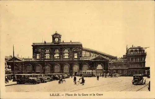 Ak Lille Nord, Place de la Gare, Bahnhof