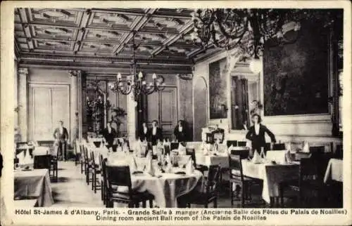 Ak Paris VIIIe Élysée, Hotel St-James & d'Albany, Großer Speisesaal