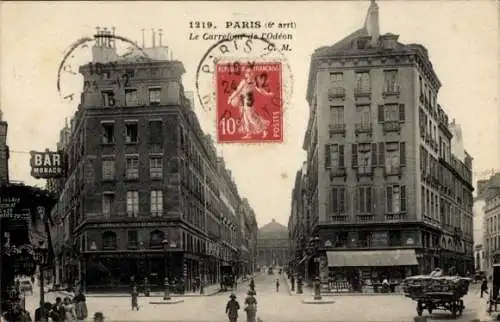 Ak Paris VI, Carrefour de l’Odeon