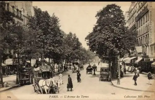 Ak Paris 17., Avenue des Ternes