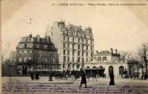 Ak Paris 17. Jahrhundert, Place Pereire, Bahnhof Courcelles-Levallois