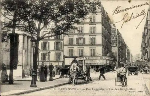 Ak Paris 17. Jahrhundert, Rue Legendre, Rue des Batignolles