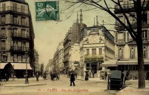 Ak Paris XVII., Rue des Batignolles