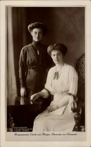 Ak Kronprinzessin Cecilie von Preußen, Königin Alexandra von Dänemark