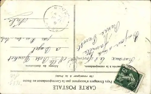 Präge Passepartout Ak Blumen, Hufeisen, Flieder