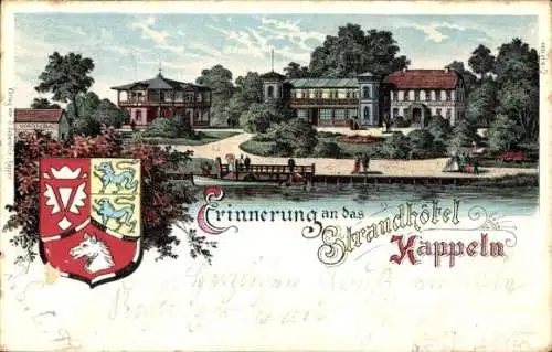 Wappen Litho Kappeln an der Schlei, Partie am Strandhotel