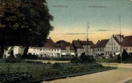 Ak Rendsburg in Schleswig Holstein, Schiffbrückenplatz