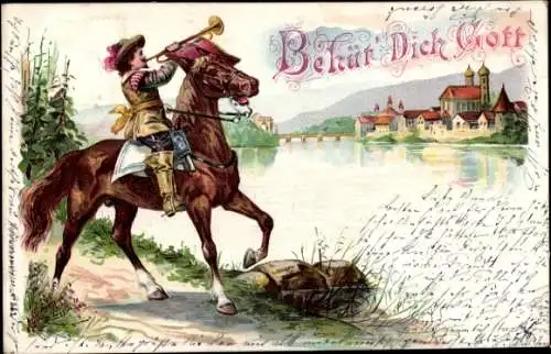 Litho Trompeter von Säckingen, Behüt Dich Gott