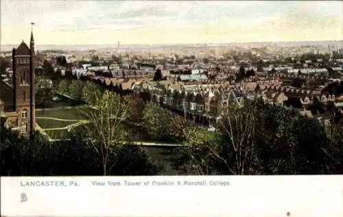 Ak Lancaster Pennsylvania USA, view from Tower of Franklin & Marshall College