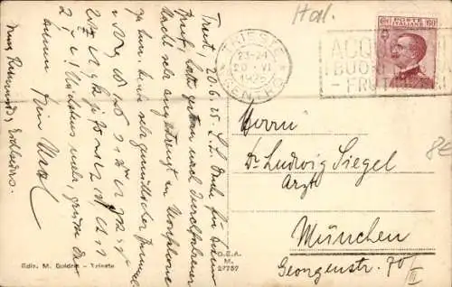 Ak Triest Trieste Friuli Venezia Giulia, Hafen, Dampfschiff