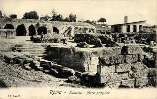 Ak Rom Rom Latium, Palatino, Mura primitive