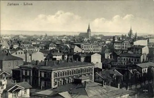 Ak Liepaja Libau Lettland, Gesamtansicht