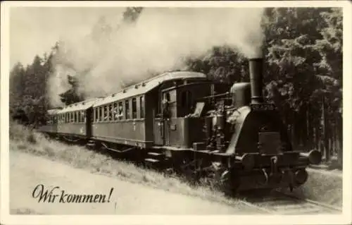 Ak Deutsche Eisenbahn, Nr. 98 6216, Dampflok, Wir kommen