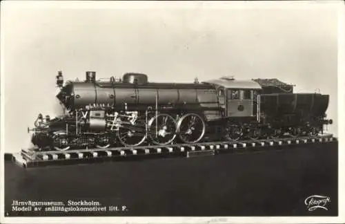 Ak Schwedische Eisenbahn, Dampflok, Modell