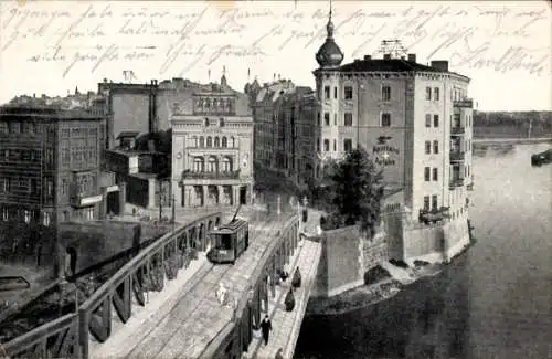 Ak Poznań Posen, Wallischeibrücke, Warthe