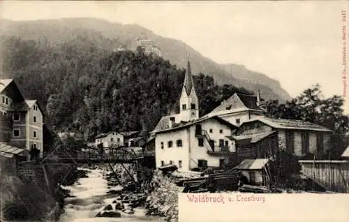 Ak Waidbruck Ponte Gardena Südtirol, Teilansicht, Trostburg