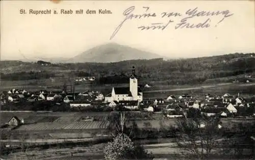 Ak Sankt Ruprecht an der Raab Steiermark, Gesamtansicht, Kirche, Kulm