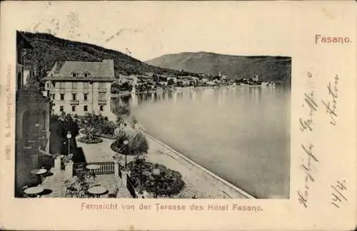 Ak Fasano Puglia, Fernsicht von der Terrasse des Hotel Fasano