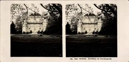 Stereo Foto Berg am Starnberger See Oberbayern, Schloss Berg