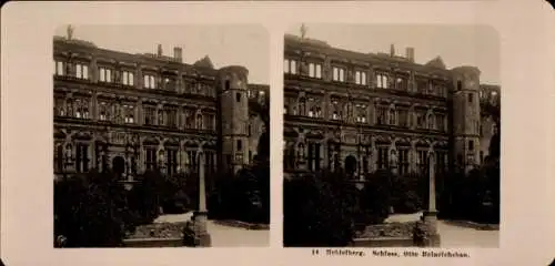 Stereo Foto Heidelberg am Neckar, Schloss, otto Heinrichsbau