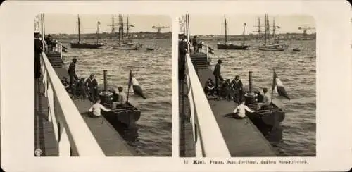 Stereo Foto Kiel, Hafenpartie, Boot, Schiffe